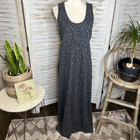 FRESH PRODUCE Women's Geo Print Maxi Dress Back Keyhole Gray Large Outdoor Beach - Picture 3 of 12